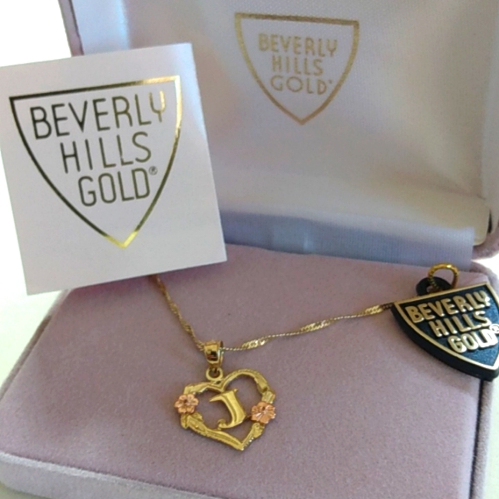 14k yellow gold Beverly hills gold necklace J - Picture 1 of 3